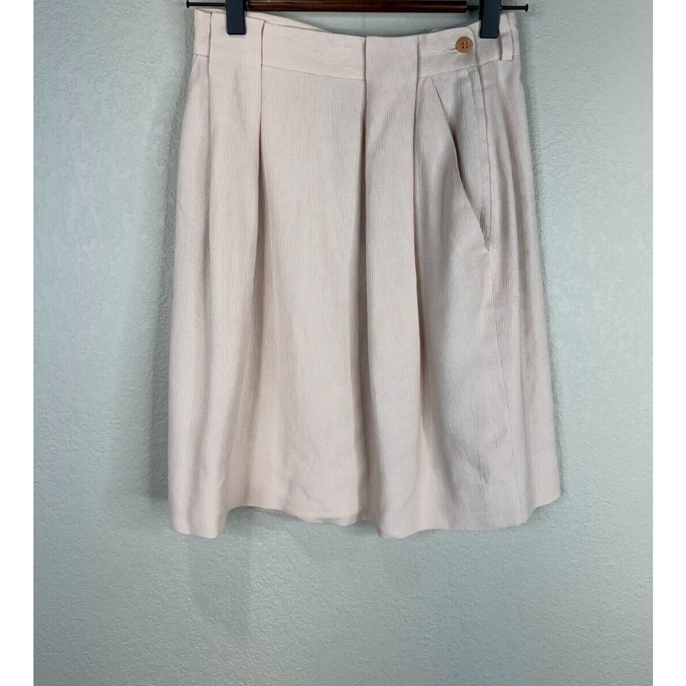 Giorgio Armani Women's Pleated A-Line Midi Skirt Career Classic Preppy Size 40